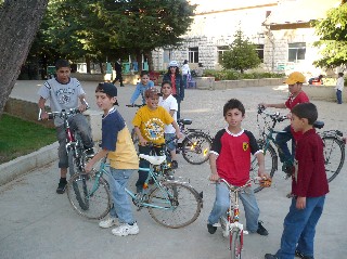 children playing happily in spite of the crisis