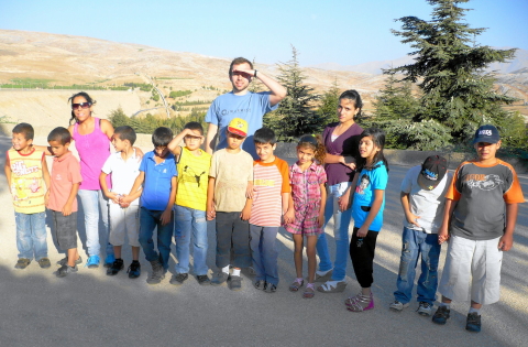 Samuel and Children near Lake Qaroun